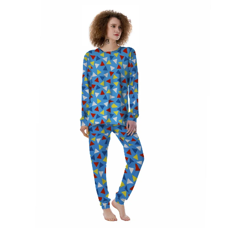 Triangle Autism Awareness Color Print Pattern Women's Pajamas Best pajama sets for hot sleepers