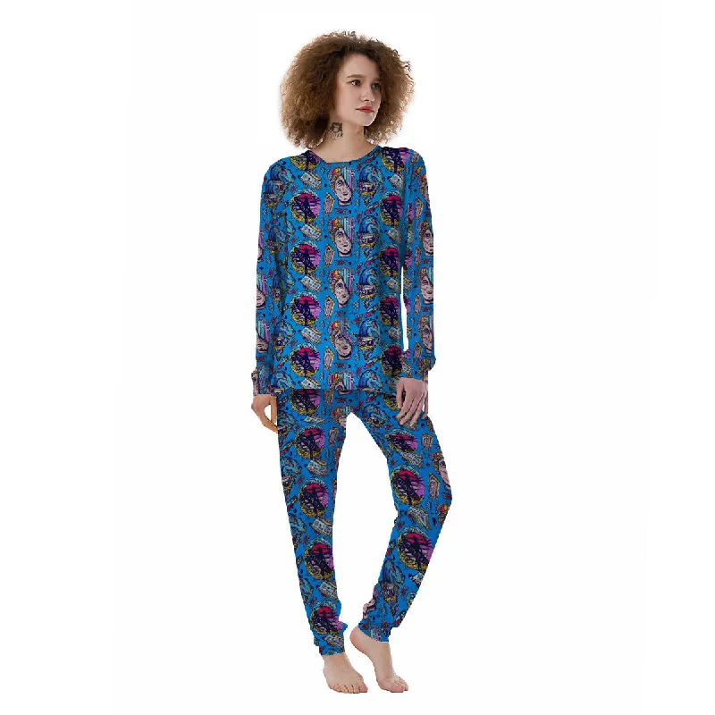 Vaporwave Art Cyberpunk Print Pattern Women's Pajamas Zara pajama sets