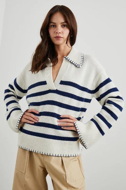 ATHENA SWEATER - IVORY NAVY STRIPE Adidas sweaters