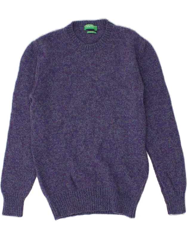 BENETTON Womens Crew Neck Jumper Sweater UK 10 Small Purple Flecked Zara sweaters