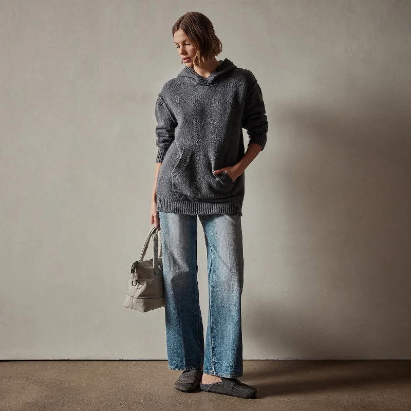 Cotton Cashmere Oversize Hoodie - Flint Breathable sweaters