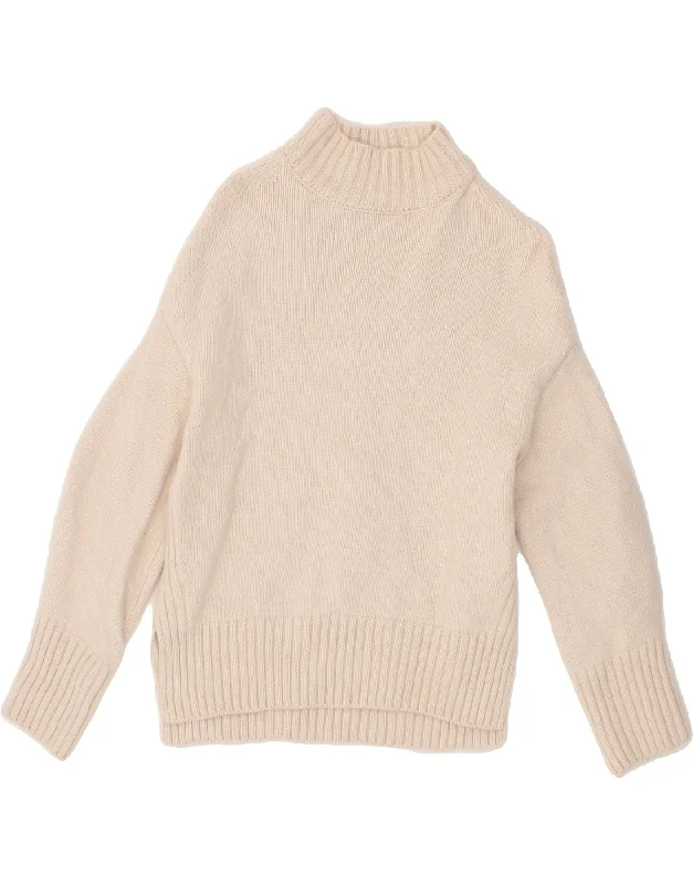 MASSIMO DUTTI Womens Turtle Neck Jumper Sweater UK 10 Small Off White High-end sweaters