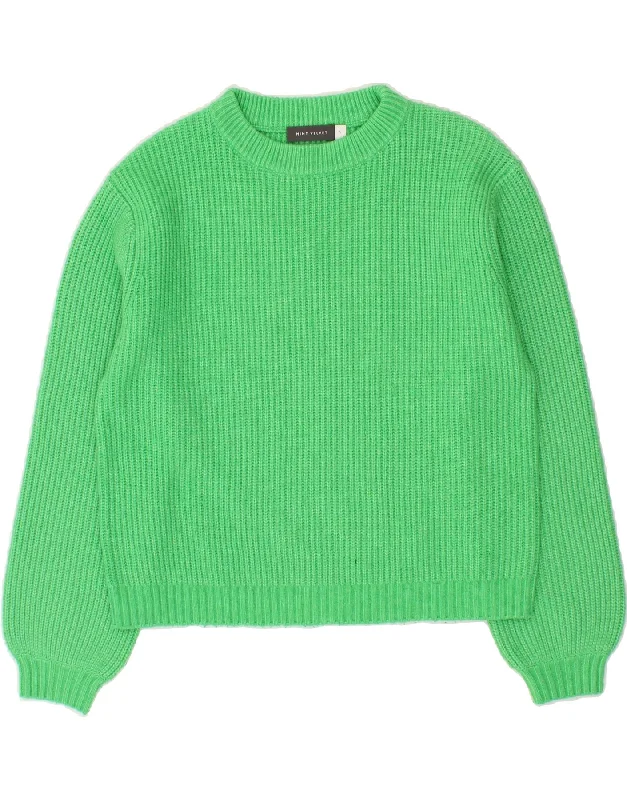 MINT VELVET Womens Oversized Crew Neck Jumper Sweater UK 10 Small Green Crewneck sweaters