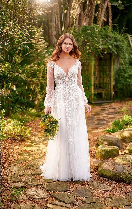 D3145 Ruffled Wedding Dress