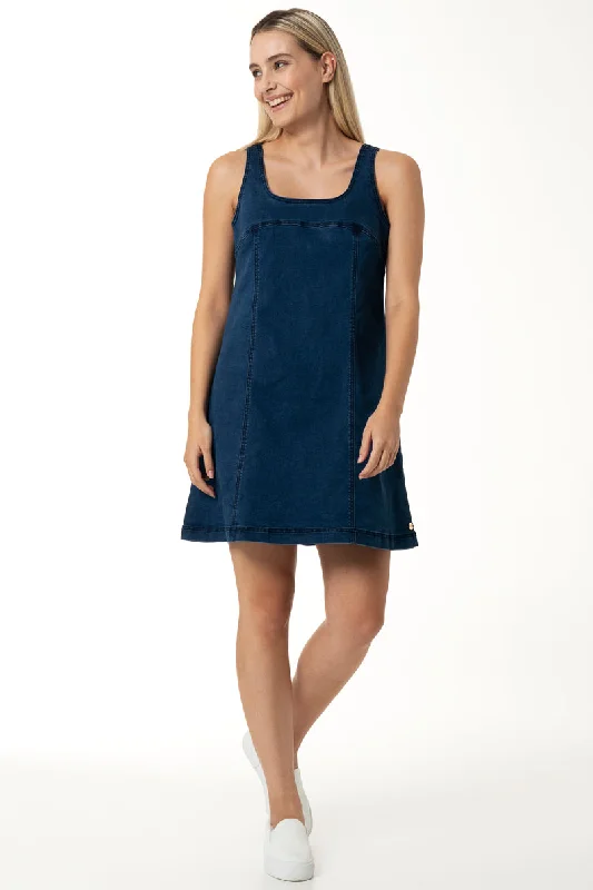 Denim Dress _ 150046 _ Mid Wash Budget-friendly midi dresses