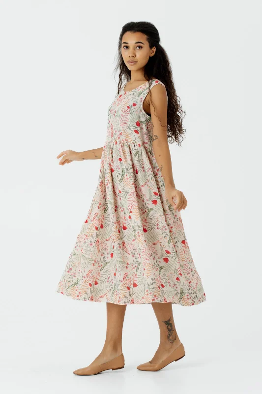 Smock Dress, Sleeveless, Whimsical Garden Chic midi dresses