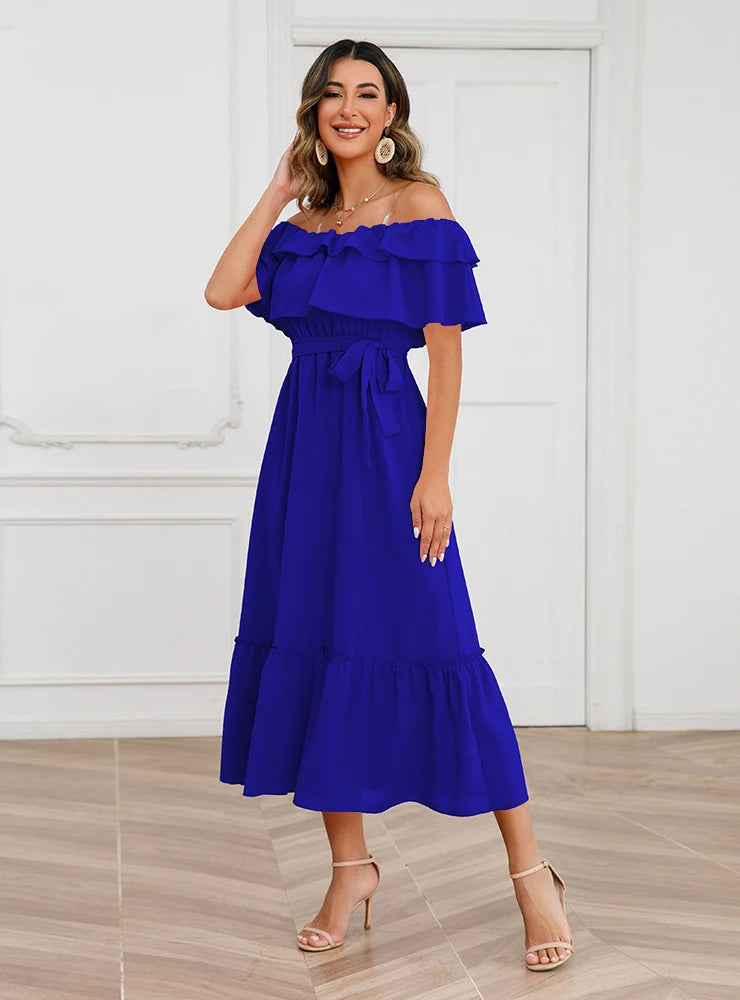 SEXY MAIX OFF THE SHOULDER LONG DRESS Fashion Nova maxi dresses