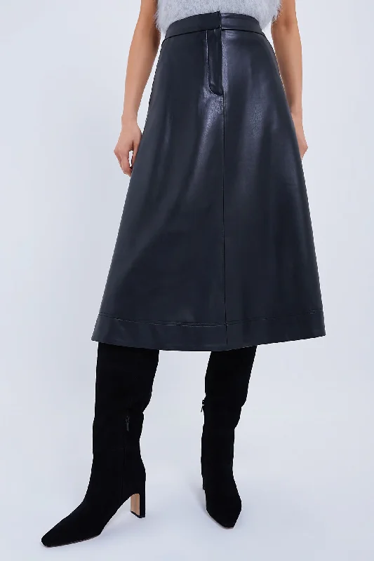 Black Vegan Leather Louise Skirt Elegant evening unclassified skirts