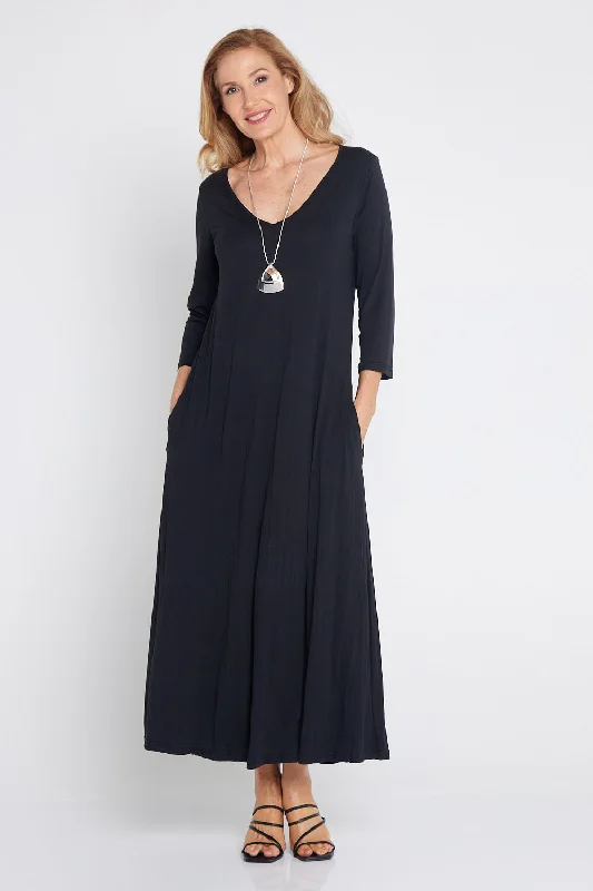 Demi Bamboo Maxi Dress - Black Best maxi dresses for petites