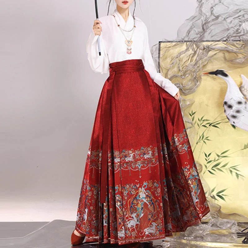 Embroidered Pattern Horse Face Skirt Women's unclassified skirts