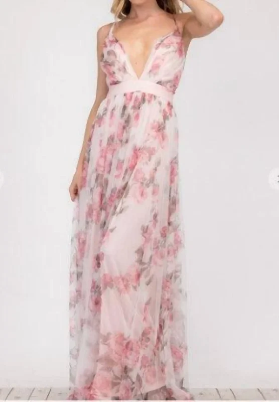 Floral Pattern Maxi Dress in Empire State Of Mind Strapless maxi dresses