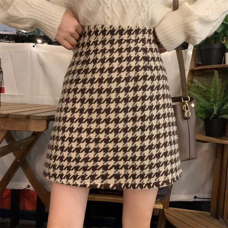 Houndstooth Mini Skirt (2 Colors) Bodycon Mini Skirt