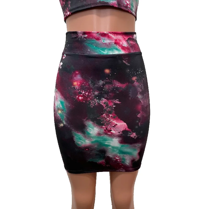 SALE - SMALL - New Galaxy High Waisted Pencil Mini Skirt Polka Dot Skirt