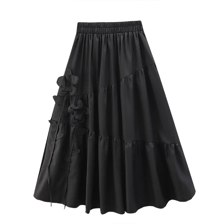 Three-dimensional Floral Mosaic Skirt A-line unclassified skirts