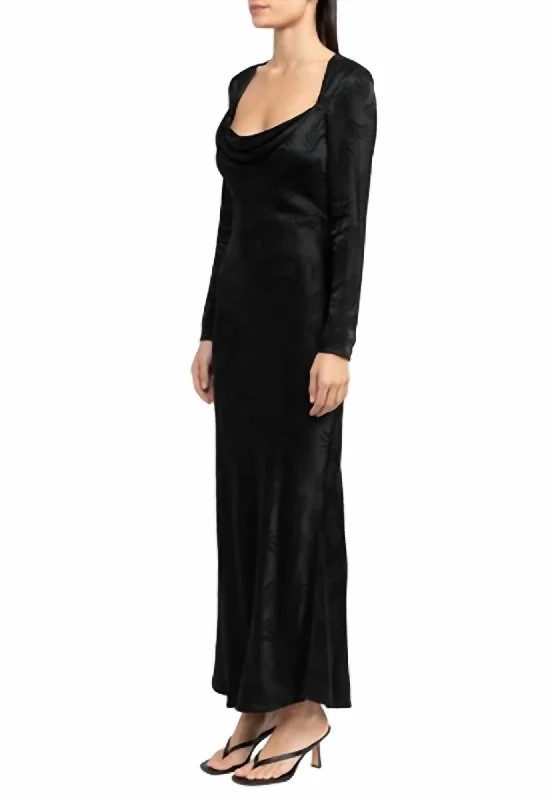 Yves Maxi Dress in Black Ruffled maxi dresses