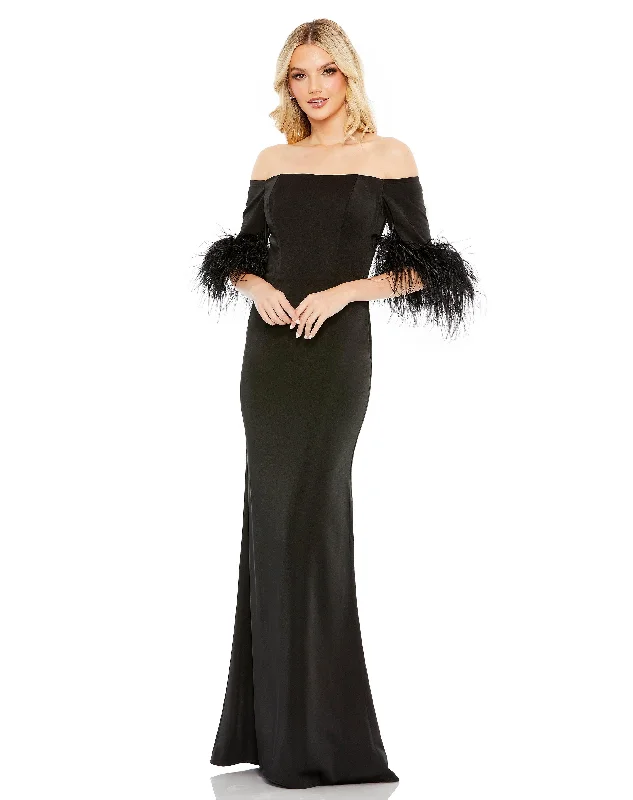 Mac Duggal 11441 Long Off Shoulder Formal Gown Cotton party dresses