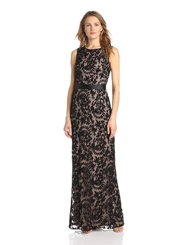 Adrianna Papell - Fitted Sleeveless Jewel Neck Sheath Dress 81883180 - 1 Pc Black in Size 14 Available Plus size unclassified dresses