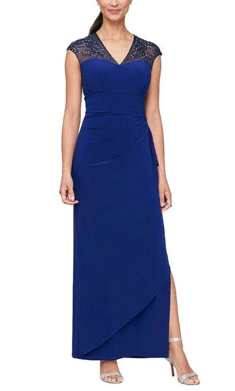 Alex Evenings - 82351585 Cap Sleeve Illusion Sheath Dress Street style unclassified dresses