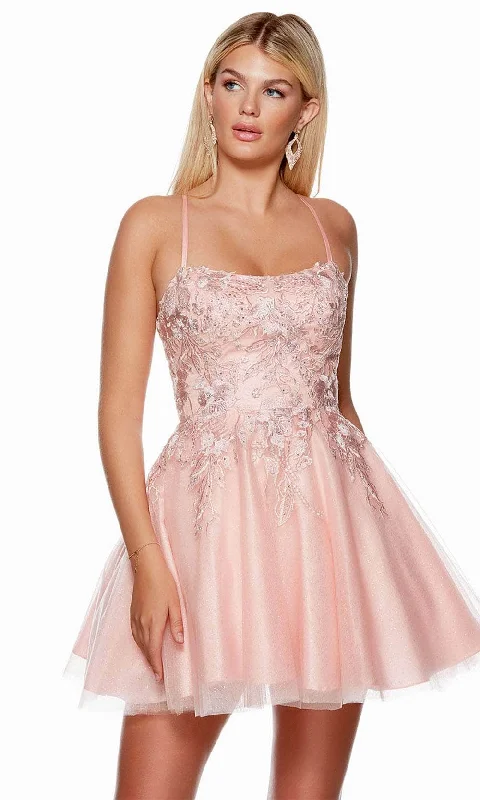 Alyce Paris 3152 - Embroidered A-Line Homecoming Dress Luxury unclassified dresses