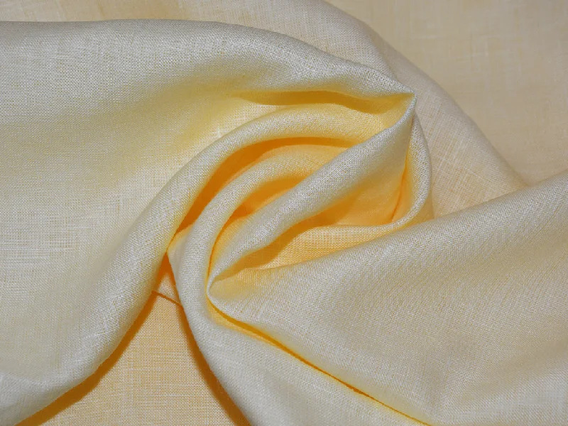 Light Yellow Pure Linen Fabric - 60 Lea Color block unclassified dresses