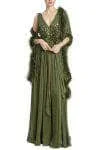 Badgley Mischka EG3614 - Feather Wrap A-Line Dress Embroidered unclassified dresses