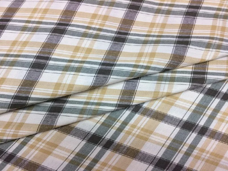 Black And Cream Yarn Dyed Cotton Check Fabric Gothic unclassified dresses