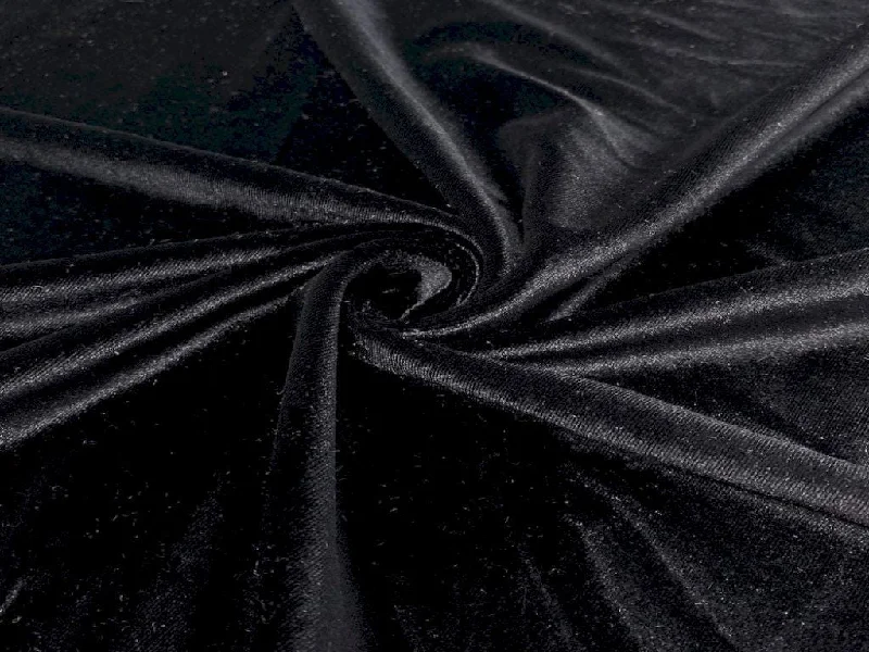 Black Plain Micro Viscose Velvet Fabric Velvet unclassified dresses