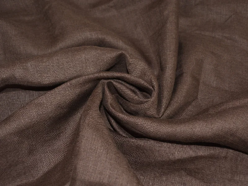 Chocolate Brown Pure Linen Fabric - 60 Lea Long unclassified dresses