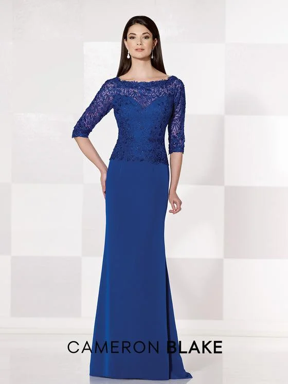 Mon Cheri 215645 Dress Blue Stretchy unclassified dresses