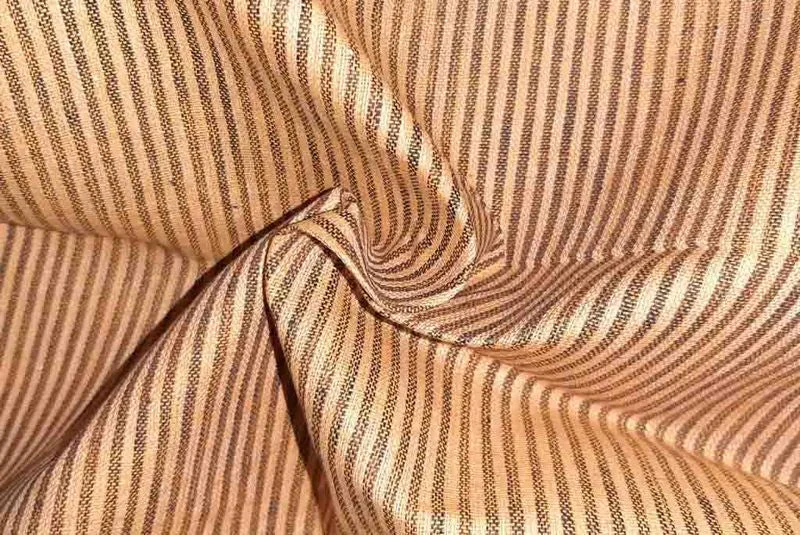 Cream & Brown Stripes Cotton Fabric Mesh unclassified dresses