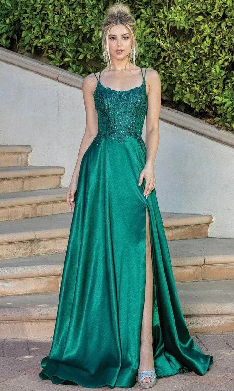 Dancing Queen - Embellished Scoop Prom Dress 4247  - 1 pc Hunter Green In Size M Available Sleeveless unclassified dresses