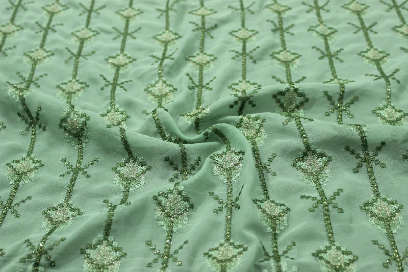 Green Embroidered Georgette Fabric Best-selling unclassified dresses