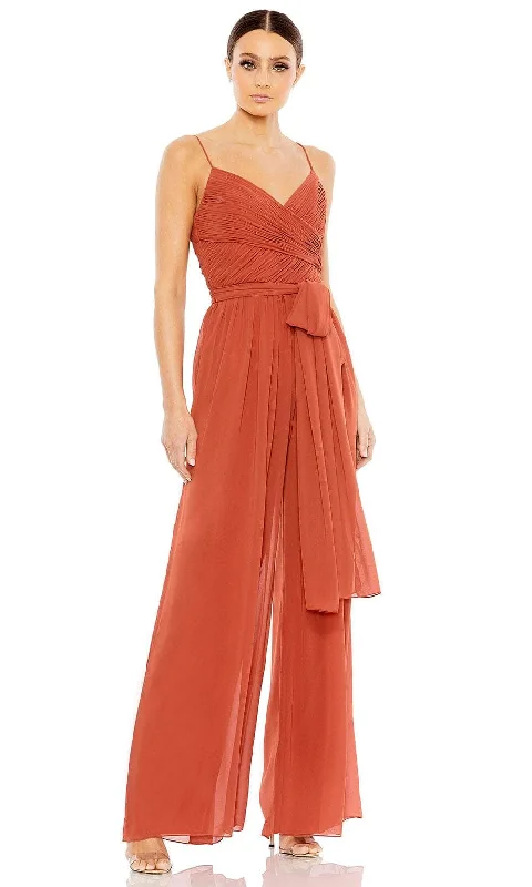 Ieena Duggal 2651 - Ruched Bodice V-Neck Jumpsuit Budget-friendly unclassified dresses