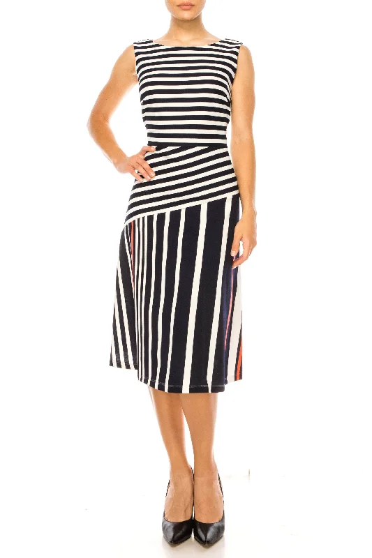 ILE Clothing SCP1326 - Sleeveless Striped Dress Sexy unclassified dresses