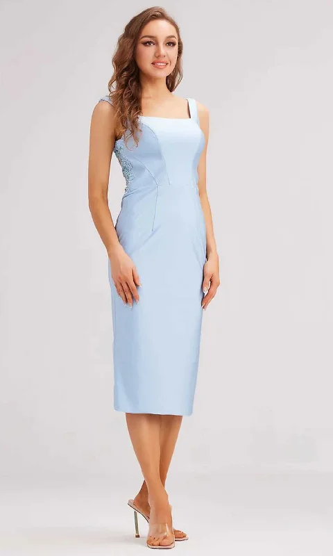 J'Adore Dresses J23067 - Satin Sleeveless Knee-Length Dress Off-shoulder unclassified dresses