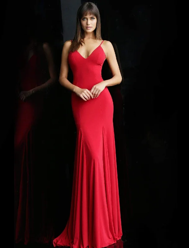 Jovani - Sleeveless Backless Jersey Trumpet Dress 63564SC Lightweight unclassified dresses