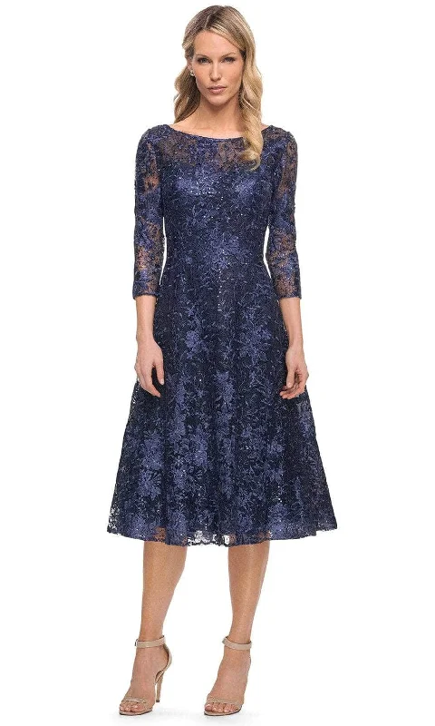 La Femme 30005SC - Bateau Neck Embroidered Dress Sequin unclassified dresses