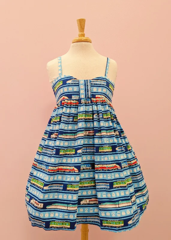 Lil' Dress in Trains Light Blue Bright color unclassified dresses