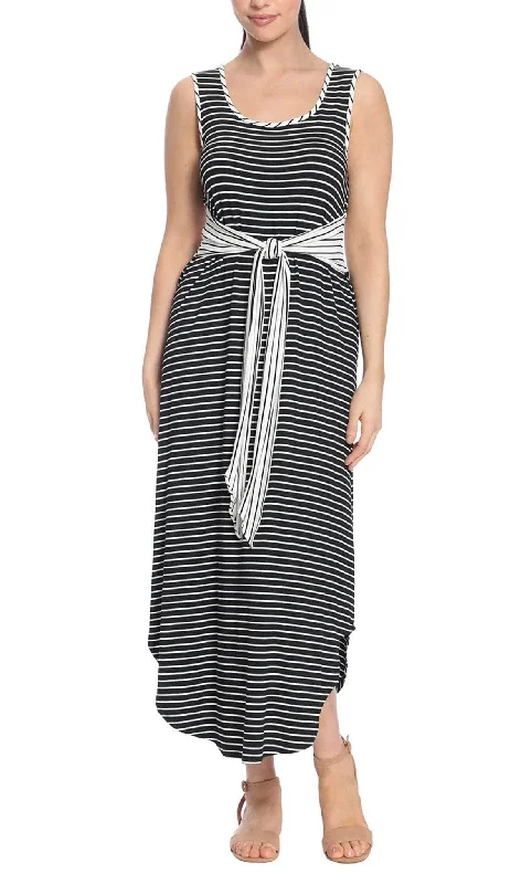 London Times T6236M - Scoop Neck Casual Stripe Dress Trendy unclassified dresses