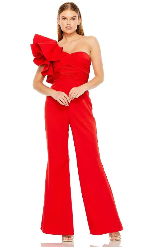 Mac Duggal 27460 - Asymmetrical Ruffle Jumpsuit Office unclassified dresses