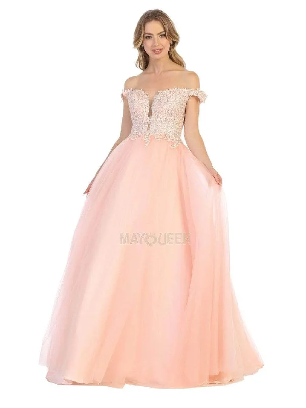 May Queen - Adorned A-Line Prom Dress MQ1734 Printed unclassified dresses