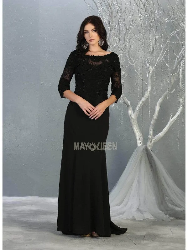 May Queen - Applique Quarter Sleeve Formal Dress MQ1810 Spring unclassified dresses