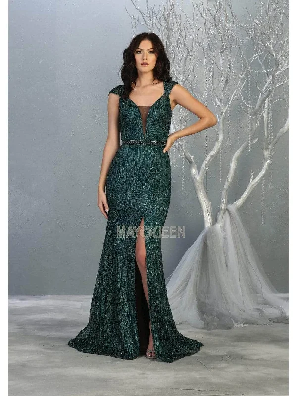 May Queen - Cap Sleeve Front Slit Formal Dress RQ7812 Fashionable unclassified dresses