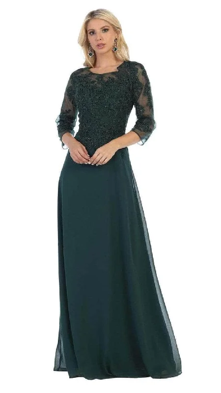 May Queen - Embroidered Scoop Neck Prom Dress MQ1637 Petite unclassified dresses