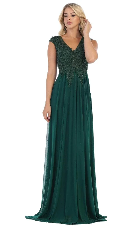 May Queen MQ1580 - Cap Sleeve A-Line Formal Dress Boho unclassified dresses