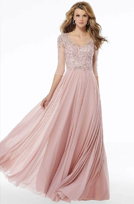 MGNY By Mori Lee - Embellished V-Neck A-Line Formal Dress 72120SC Elegant unclassified dresses