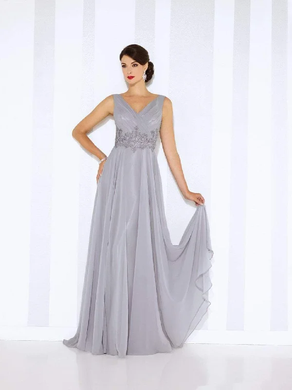 Mon Cheri 116665 Sleeveless Chiffon A-line Dress - 1 pc Gray In Size 16 Available Comfortable unclassified dresses