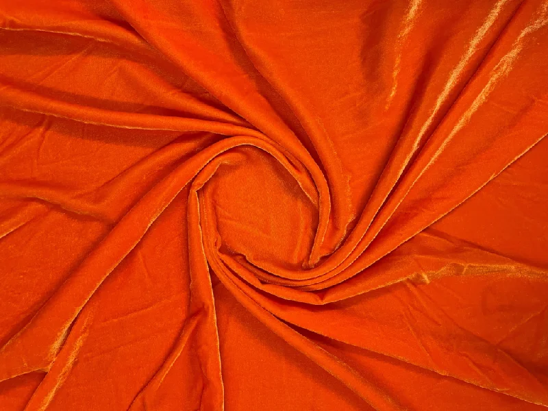 Orange Plain Viscose Micro Velvet Fabric High-end unclassified dresses