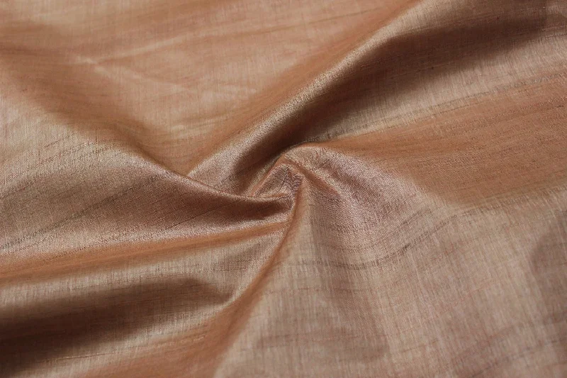 Peach Tussar Silk Fabric Stretchy unclassified dresses