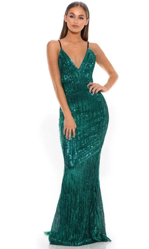 Portia and Scarlett GLISTEN - Backless Glitter Sheath Prom Dress Beach unclassified dresses